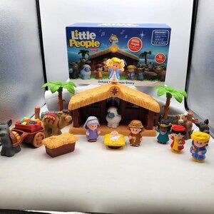 Fisher Price Little People Deluxe Christmas Story Nativity Set COMPLETE with Box